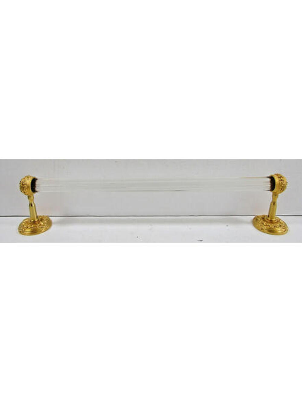Sherle Wagner Ribbon & Reed 22kt Gold Plated Brass and Crystal Fluted Towel Bar